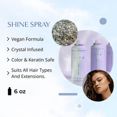 AIIR Shine Spray on hair provides a luminous gloss finish and color enhancement.