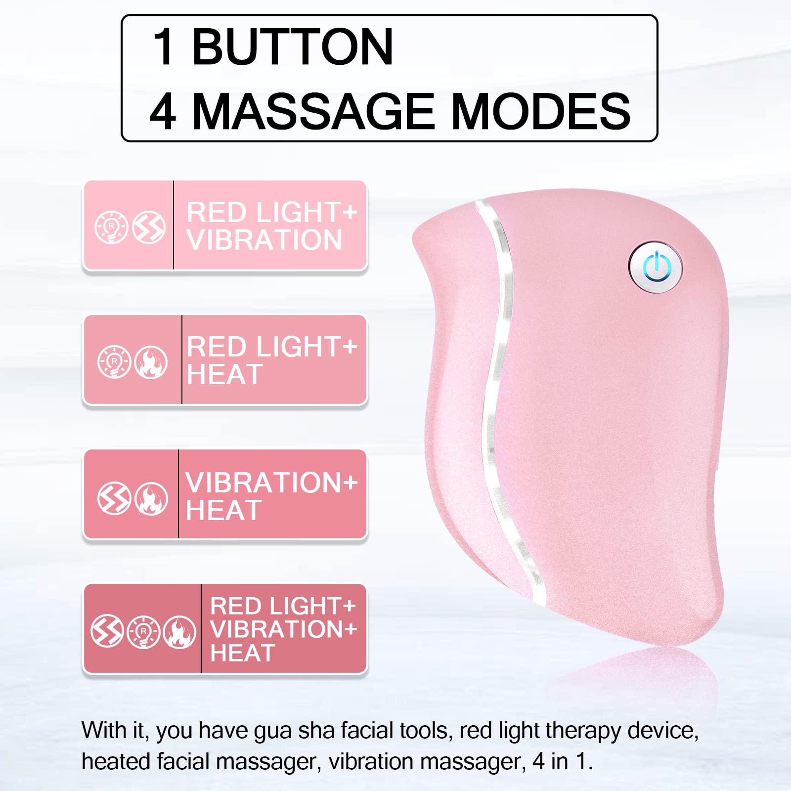 Aikertec Heat Electric Gua Sha Tool ergonomic-curve-design enables precise contouring.
