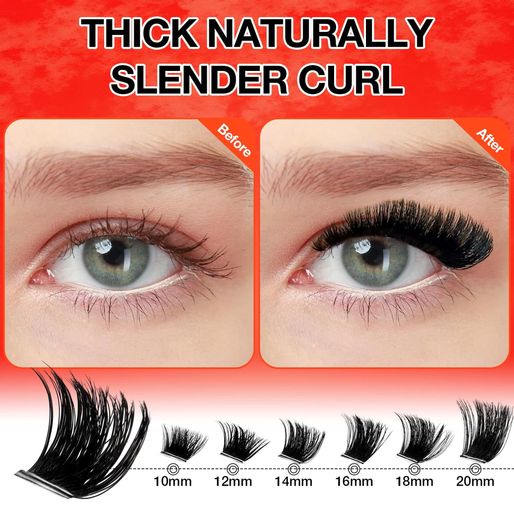 AILAISHI lash clusters image highlighting 100 clusters for all-day hold during workouts.