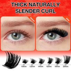 AILAISHI lash clusters image highlighting 100 clusters for all-day hold during workouts.