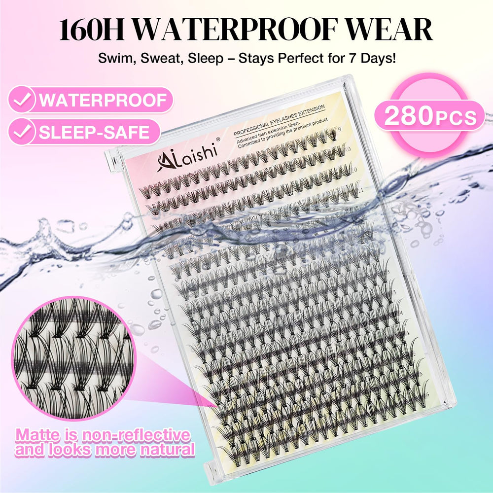 AILAISHI Lash Clusters DCurl 30D-40D hybrid for natural to full-volume lash.