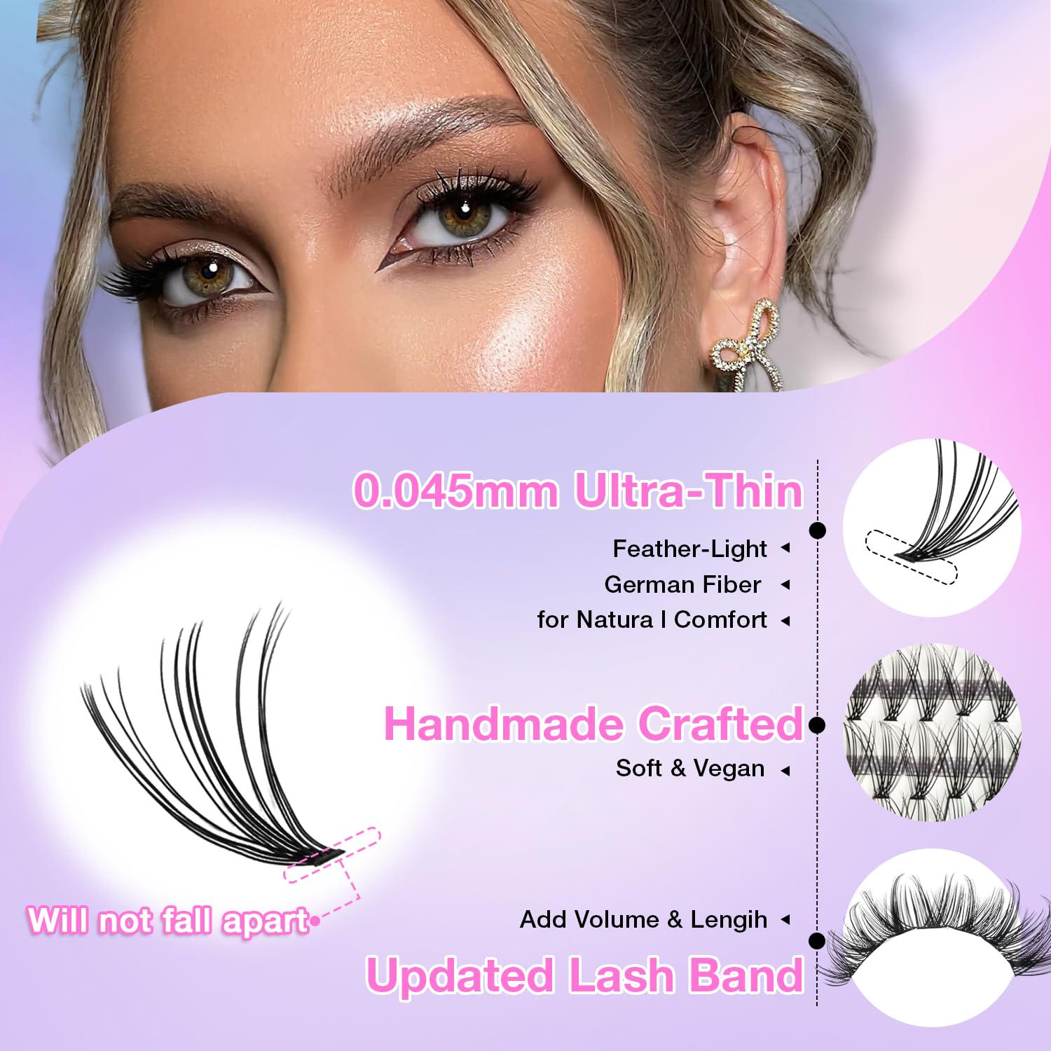 AILAISHI Lash Clusters waterproof design resists sweat and humidity.