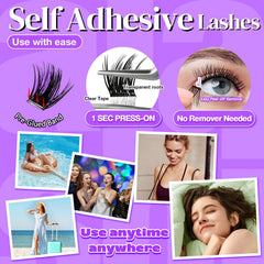 AILAISHI self-adhesive lash clusters arranged for quick precise placement.