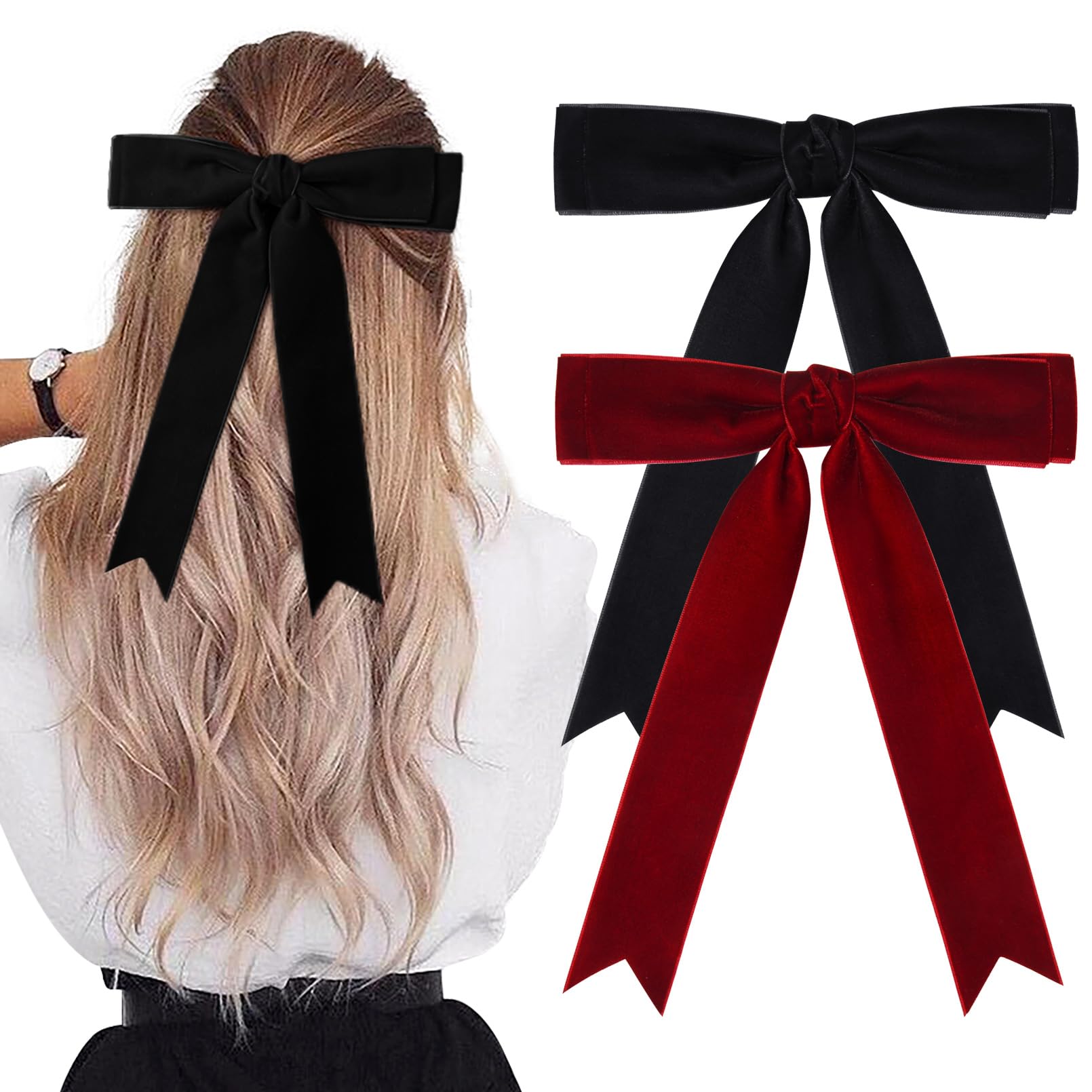 Aileam velvet bow outfit idea pairing with dresses and casual looks