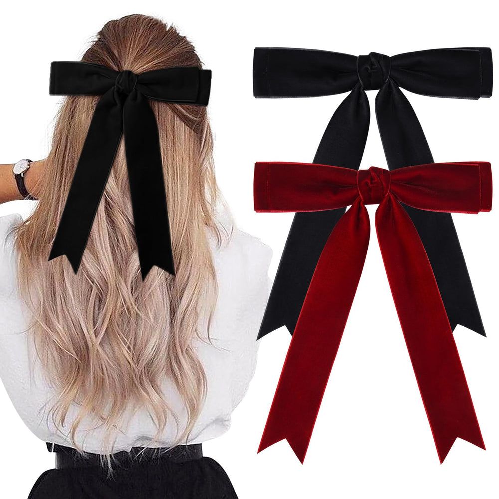 Aileam velvet bow outfit idea pairing with dresses and casual looks