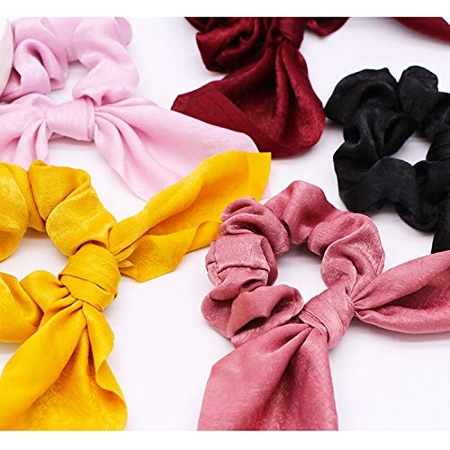 Aileam satin scrunchies bean red bow brightens looks while protecting strands