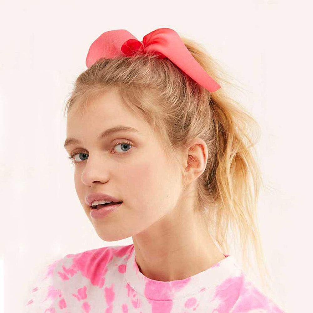 Aileam satin scrunchies dark green bow blends with ensembles without snag
