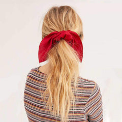 Aileam satin scrunchies maroon bow complements outfits and hair gently