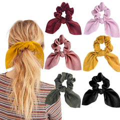 Aileam satin scrunchies pink bow hold secure ponytail for everyday use