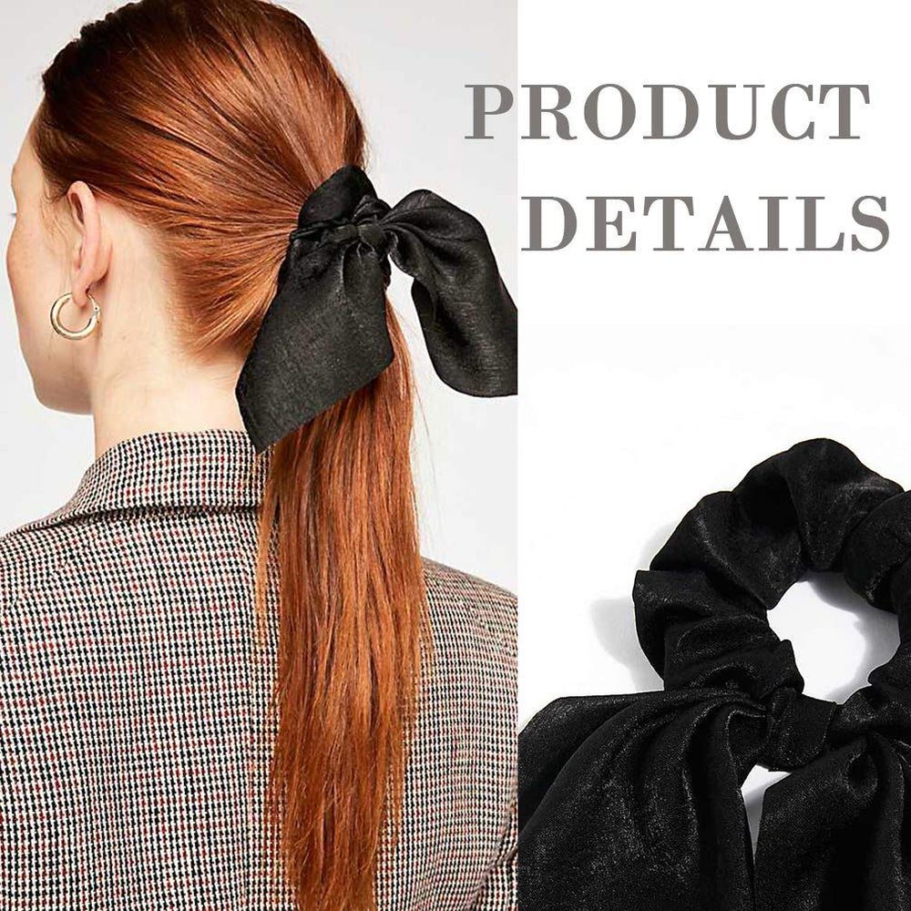 Aileam satin scrunchies tan bow adds chic versatility to outfits