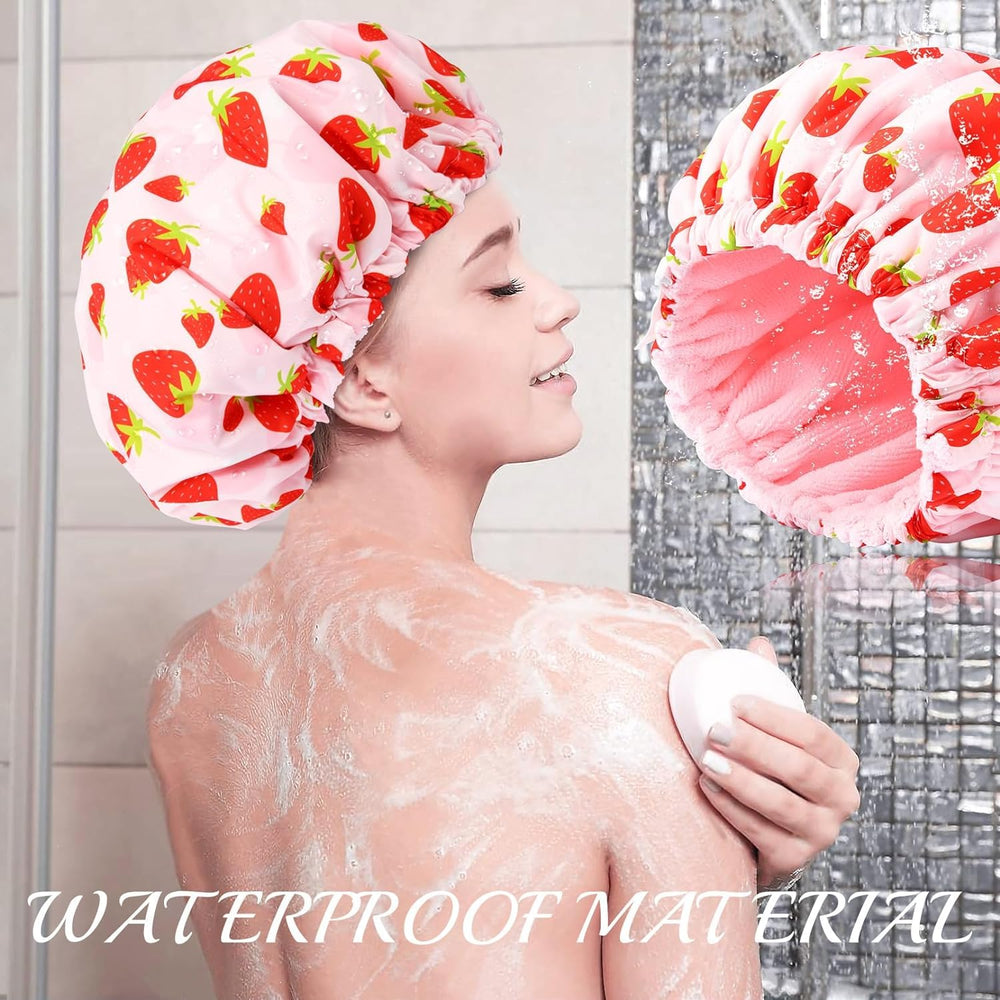 Aileam shower cap adjustable elastic band fits most head sizes