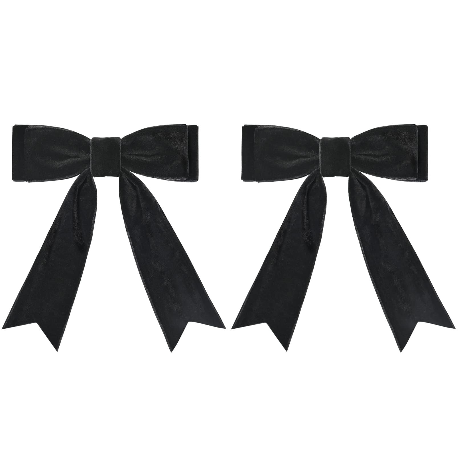 Aileam velvet bow clip closeup shows soft texture.