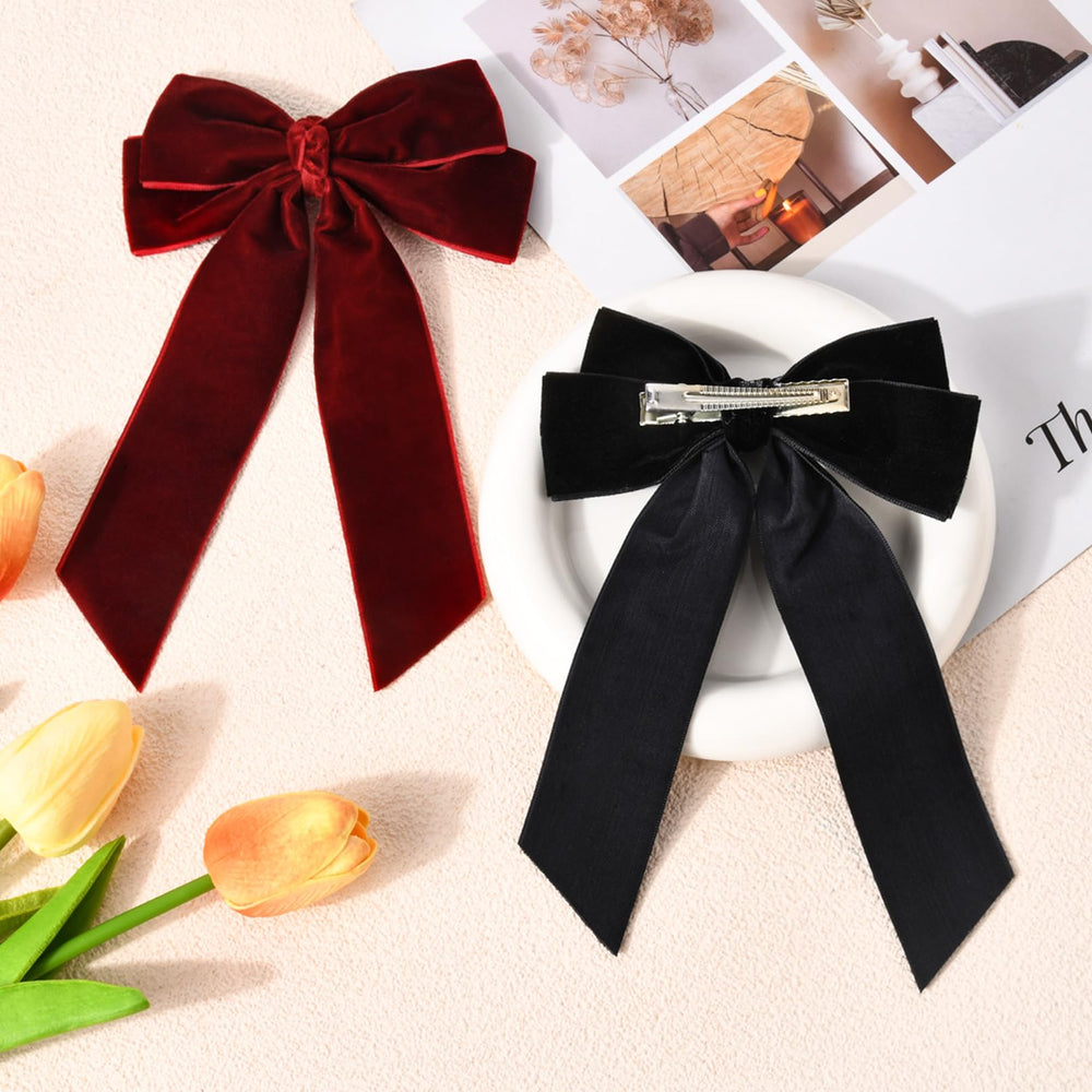 Aileam velvet bow close-up emphasizes soft touch fabric for comfortable wear.