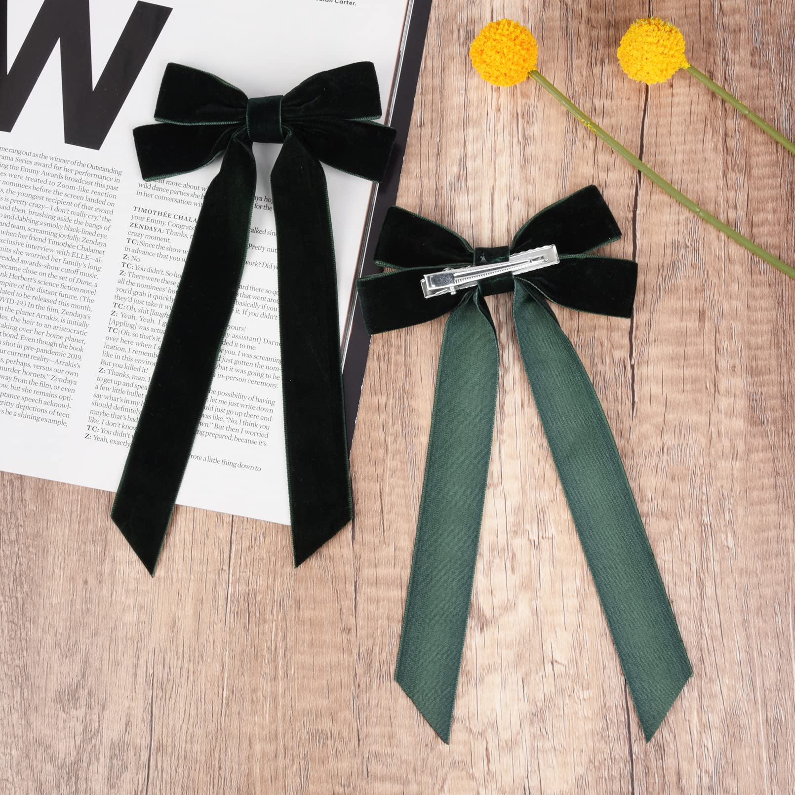 Aileam velvet bow packaging image emphasizing 2-piece set for value