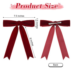 Closeup texture of Aileam velvet bow with clip for luxurious feel