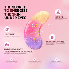 AILEORY tri-color patches on skin illustrating brightening, hydration, and gentle lifting potential.