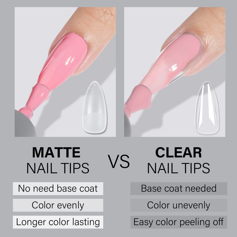AILLSA almond full-cover nail tips no base coat claim for faster manicures
