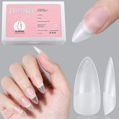 AILLSA almond full-cover nail tips packaging in pink gift box ideal for gifting