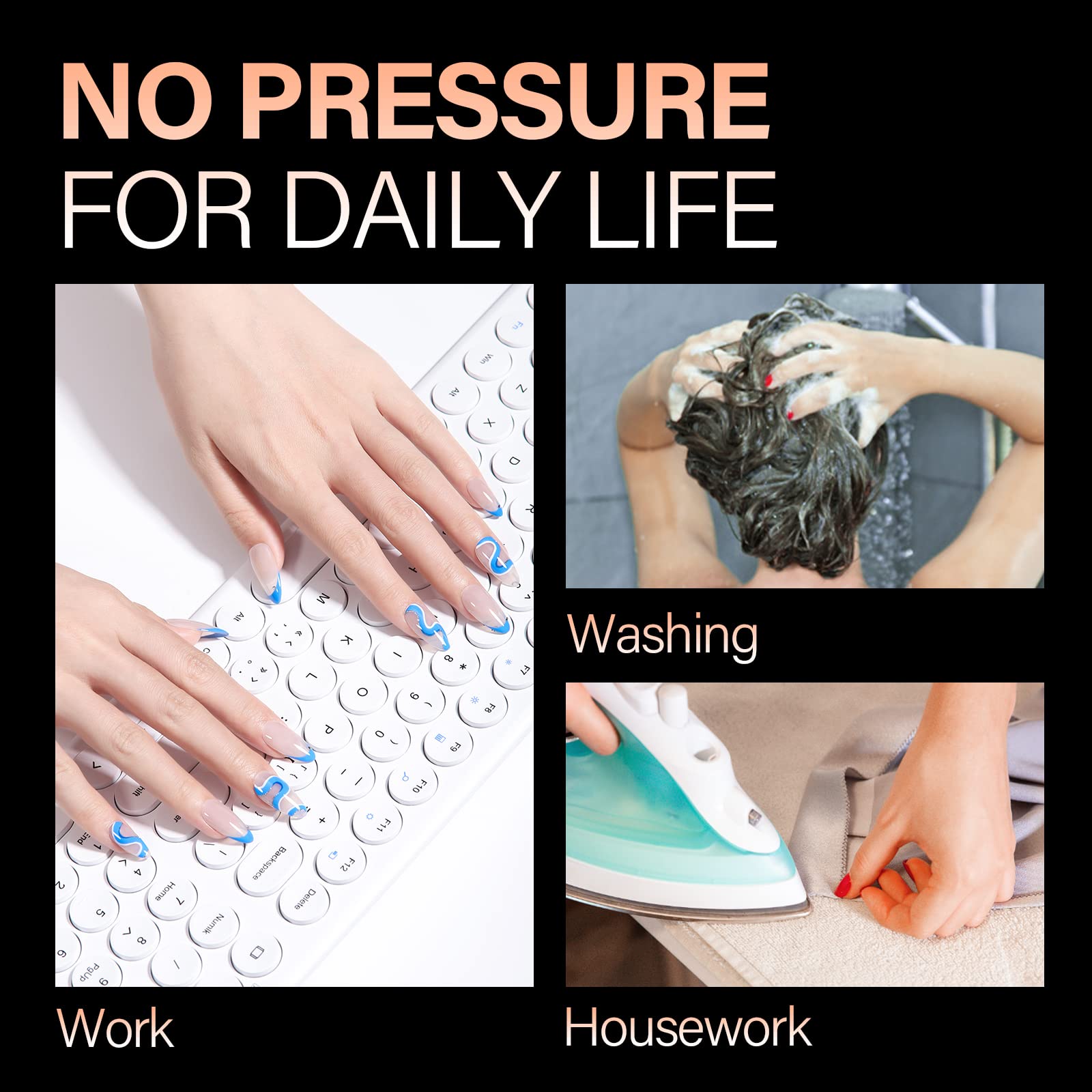 AILLSA Almond Nail Tips long-lasting wear up to 3-4 weeks with proper care.