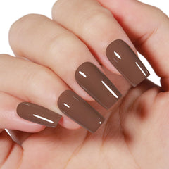 AILLSA Brown Gel Nail Polish swatch display with high pigment and glossy finish