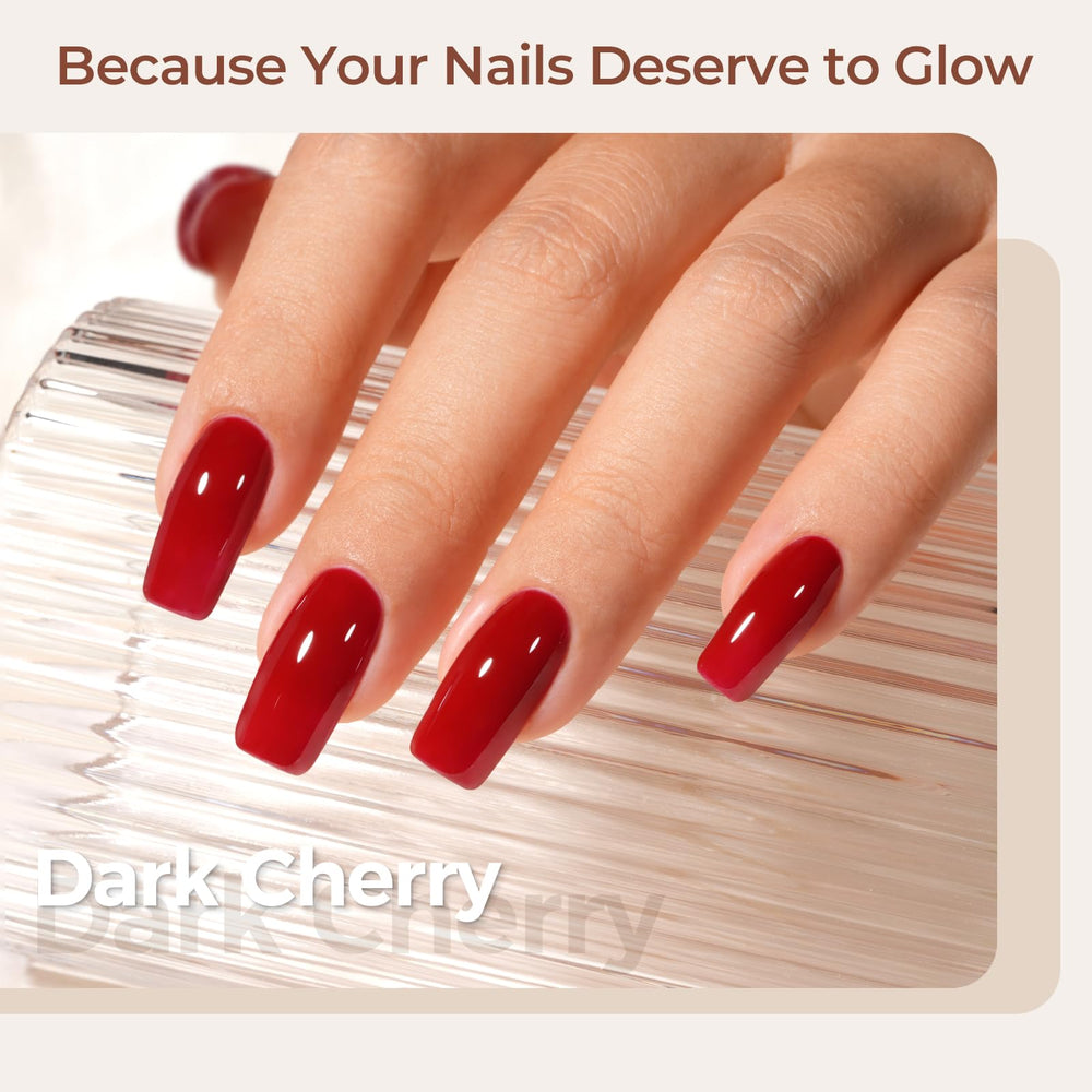AILLSA Cherry Red Gel Polish color swatch highlights deep garnet tone for versatile styling