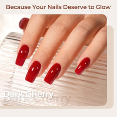 AILLSA Cherry Red Gel Polish color swatch highlights deep garnet tone for versatile styling