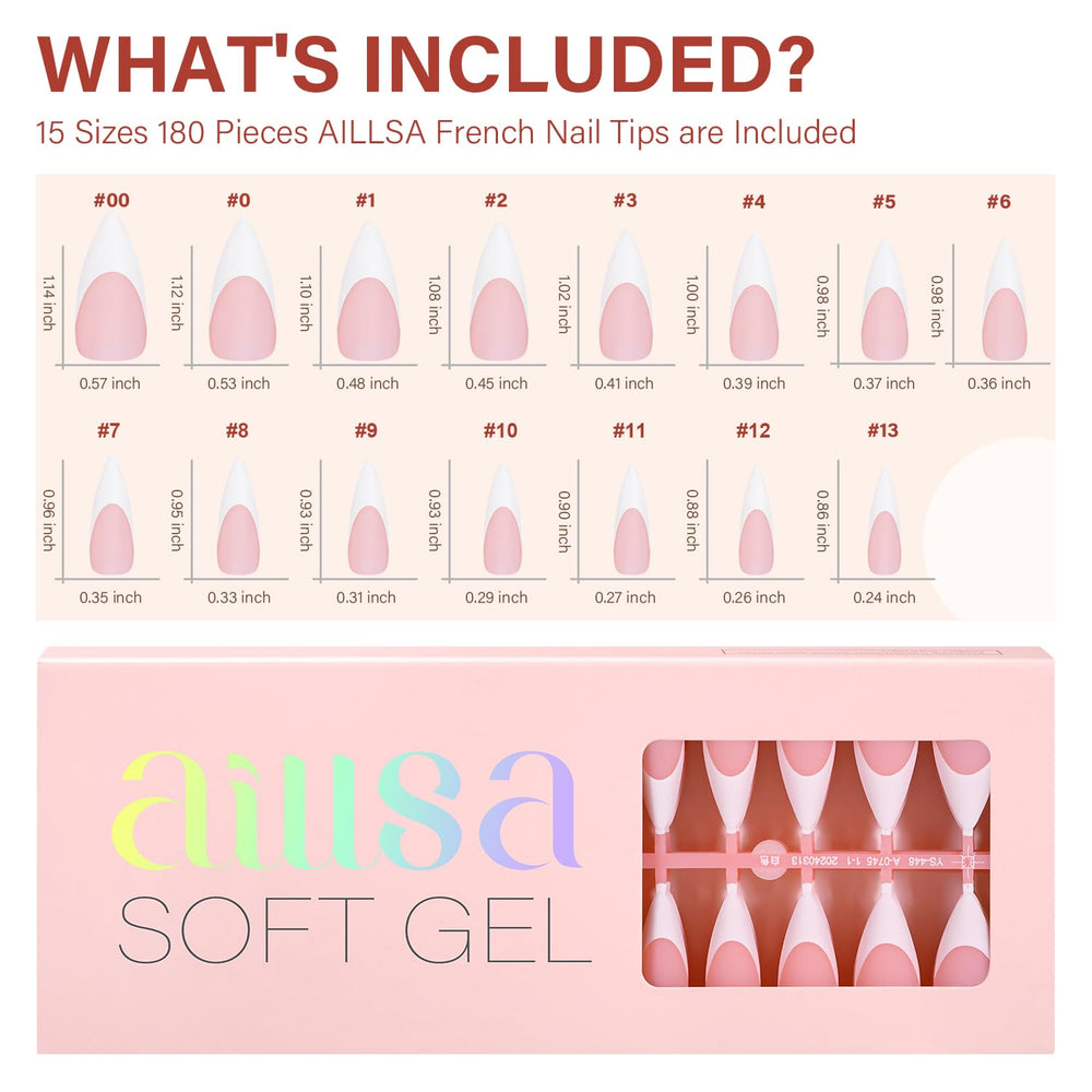 AILLSA gift-pack nail tips for nail art beginners.