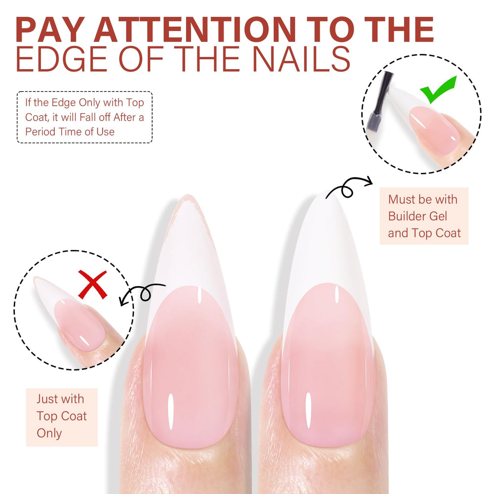 AILLSA long stiletto nails in pink for a chic look.