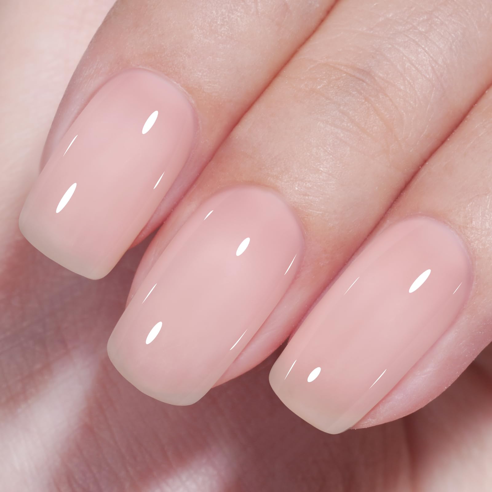 AILLSA Nude Gel Polish Pink Bunny bottle closeup showing translucent depth for layered color
