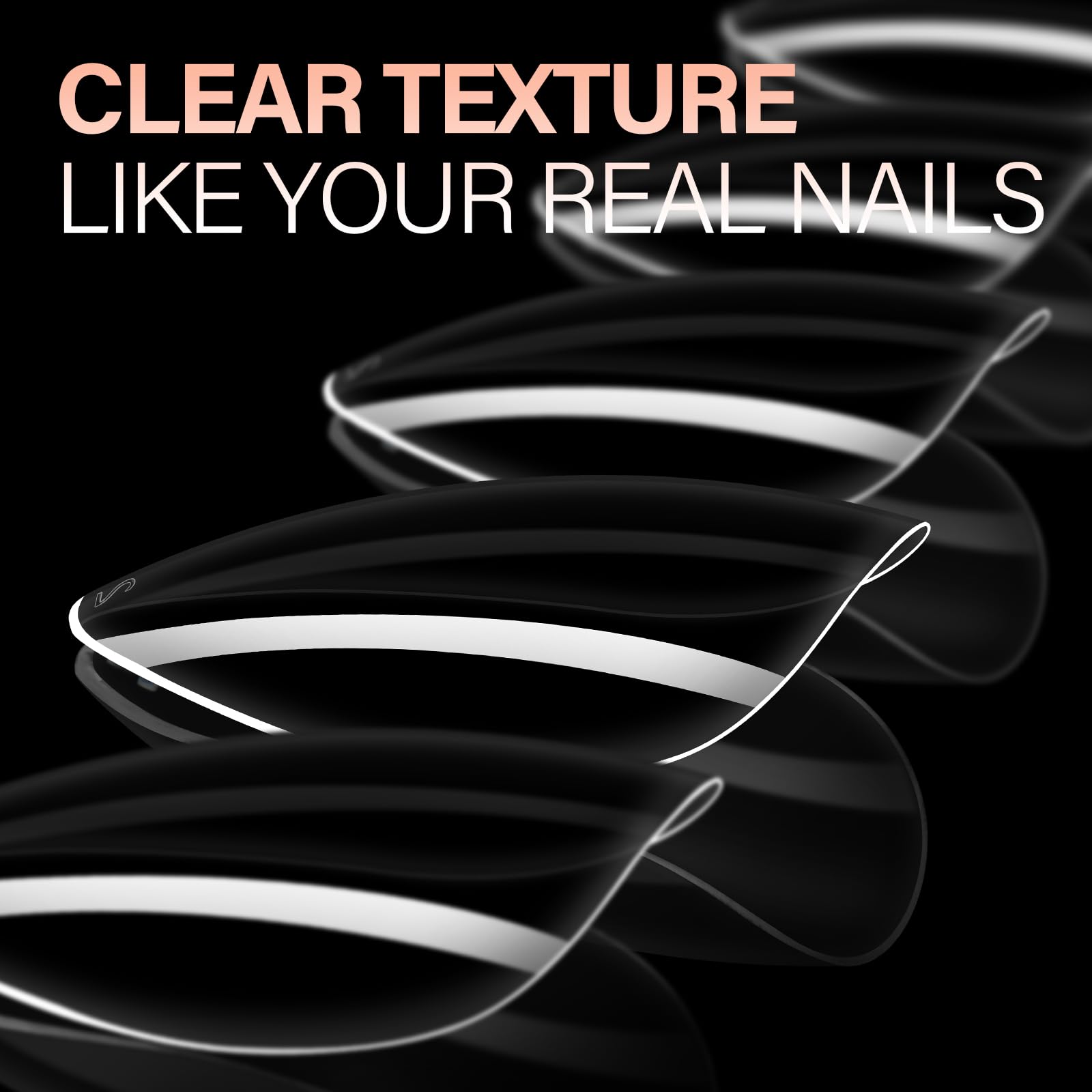 AILLSA Short Almond Nail Tips clear gel-tips material for flexible, comfortable wear.
