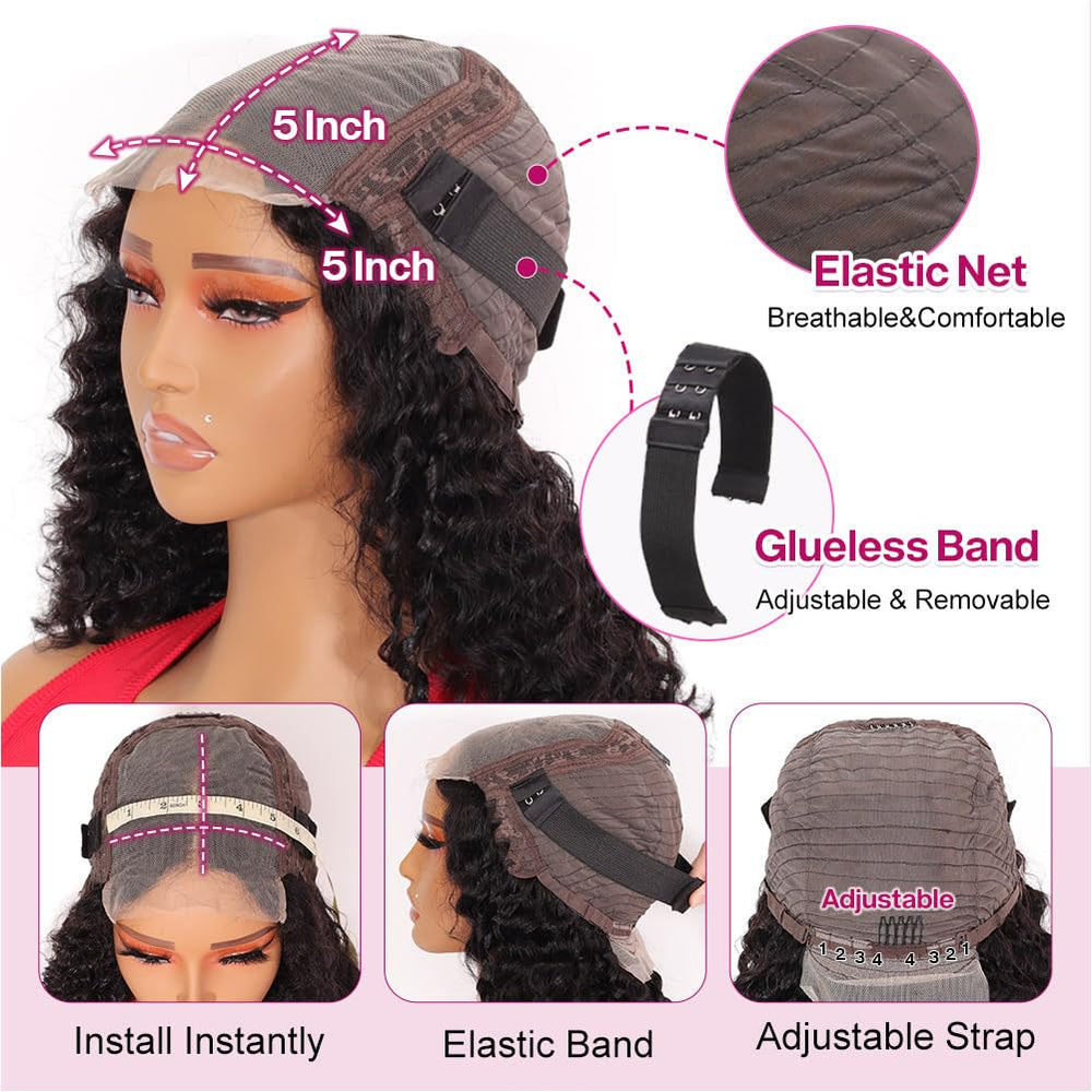 Ailwelia Curly Bob Wig 200-density back view for fullness.