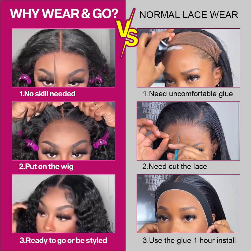 Ailwelia Curly Bob Wig 5x5 lace closure with bleached knots.