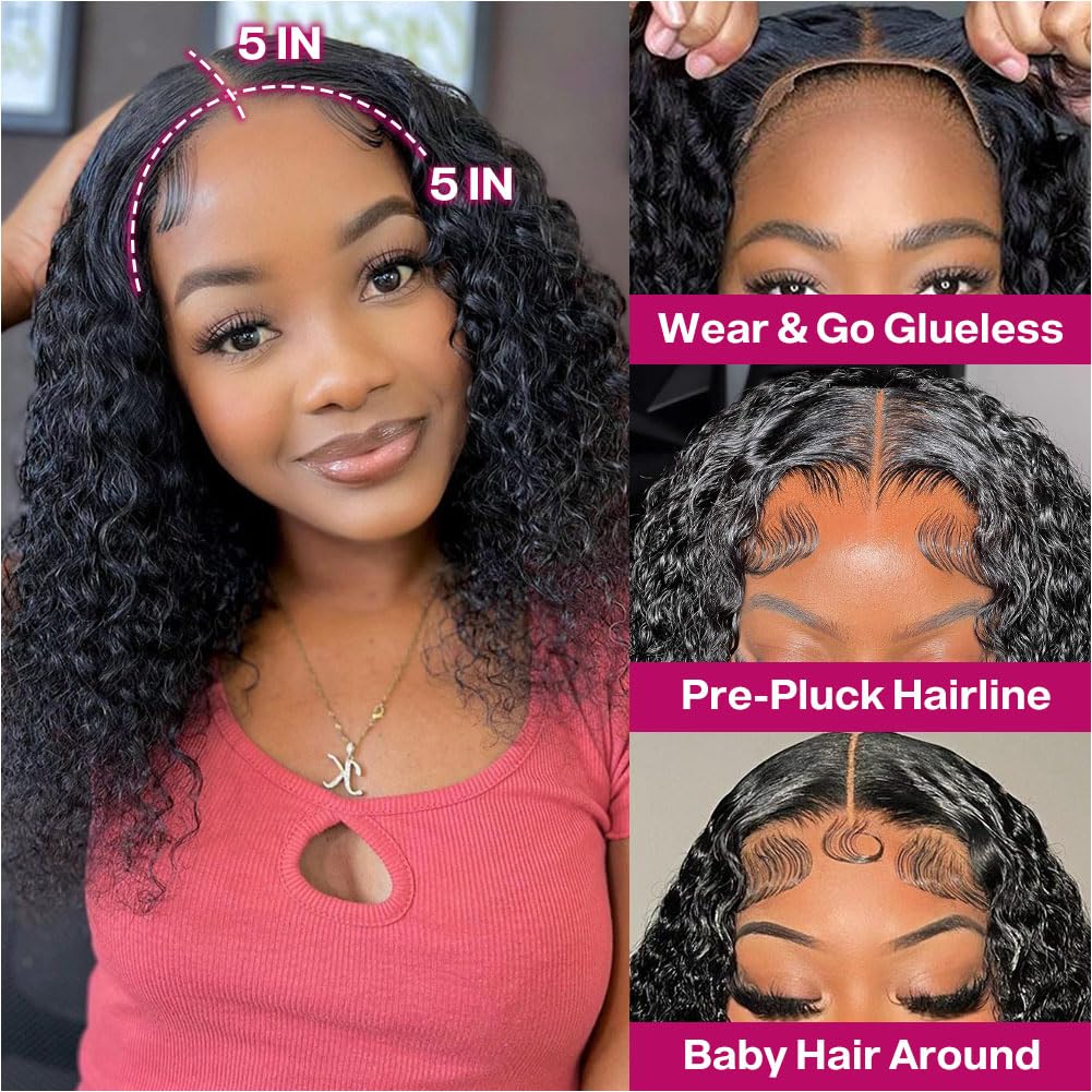Ailwelia Curly Bob Wig deep wave texture on display for vibrant styling.
