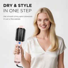 Aima Beauty airflow closeup pink demonstrates powerful 1100W drying capability.