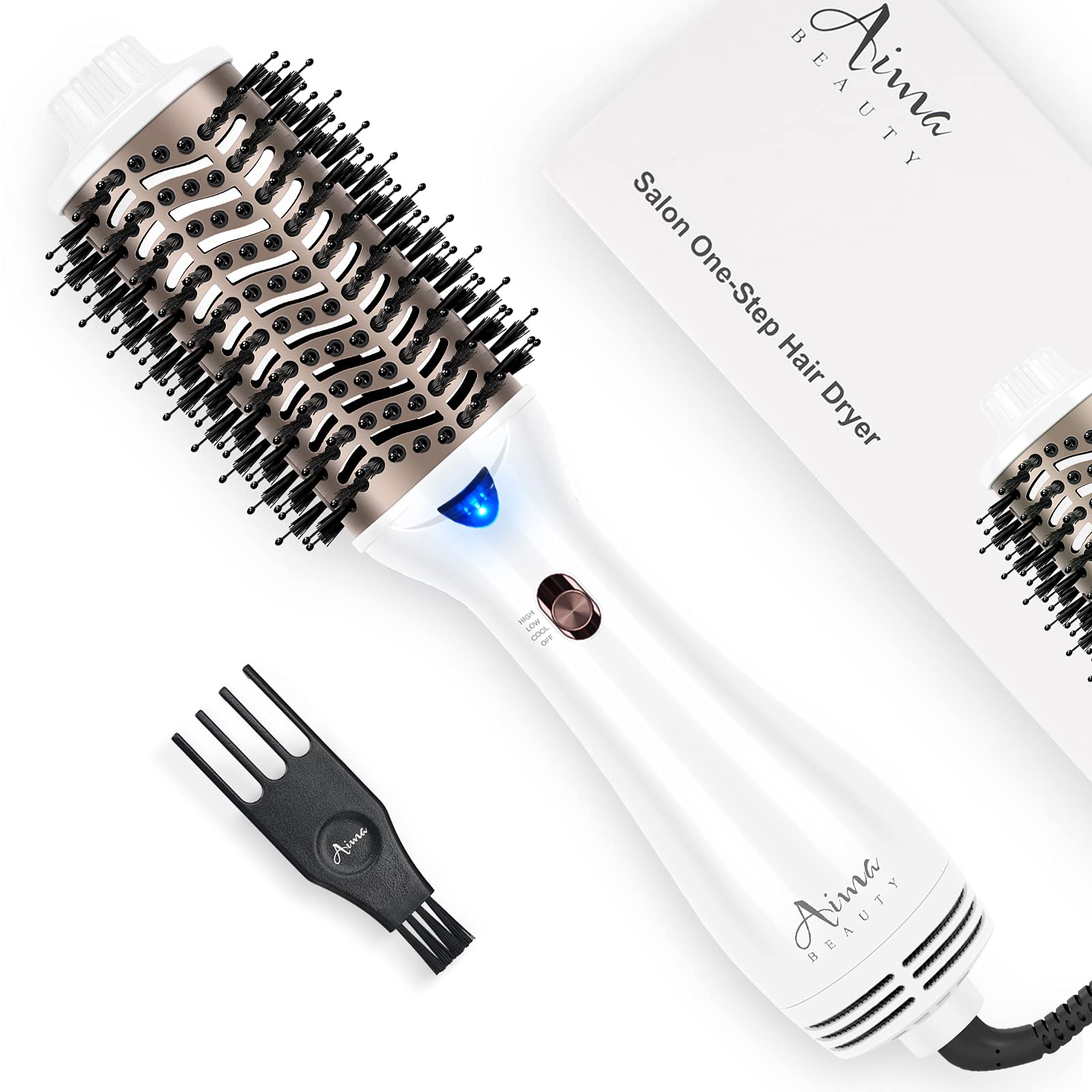 Aima Beauty One Step Dryer-Volumizer White hair tool for volume and shine