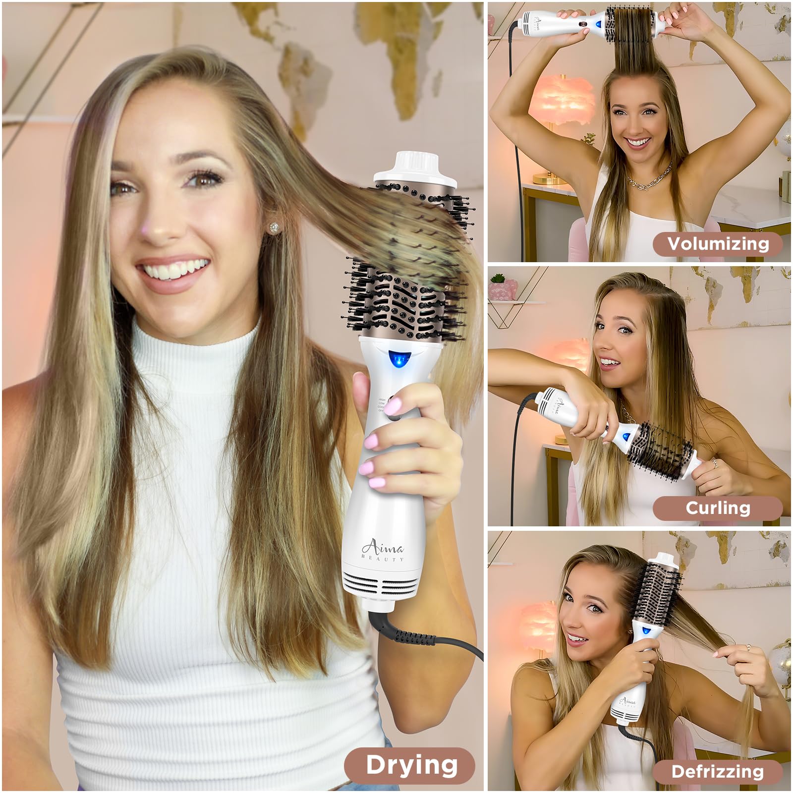 Aima Beauty oval brush detangles and adds volume without tangling