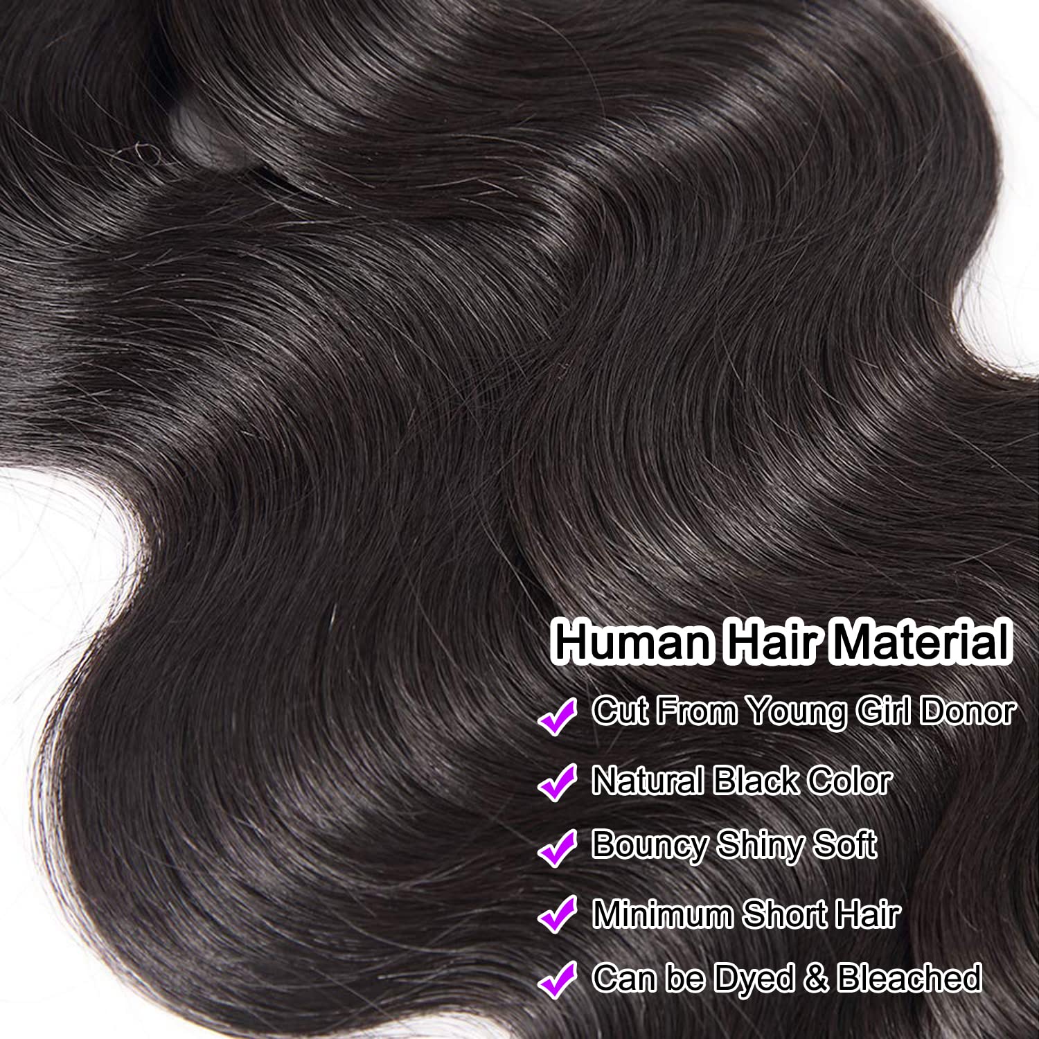 AIMAKER Aspumod 12A unprocessed Brazilian hair for lasting color potential