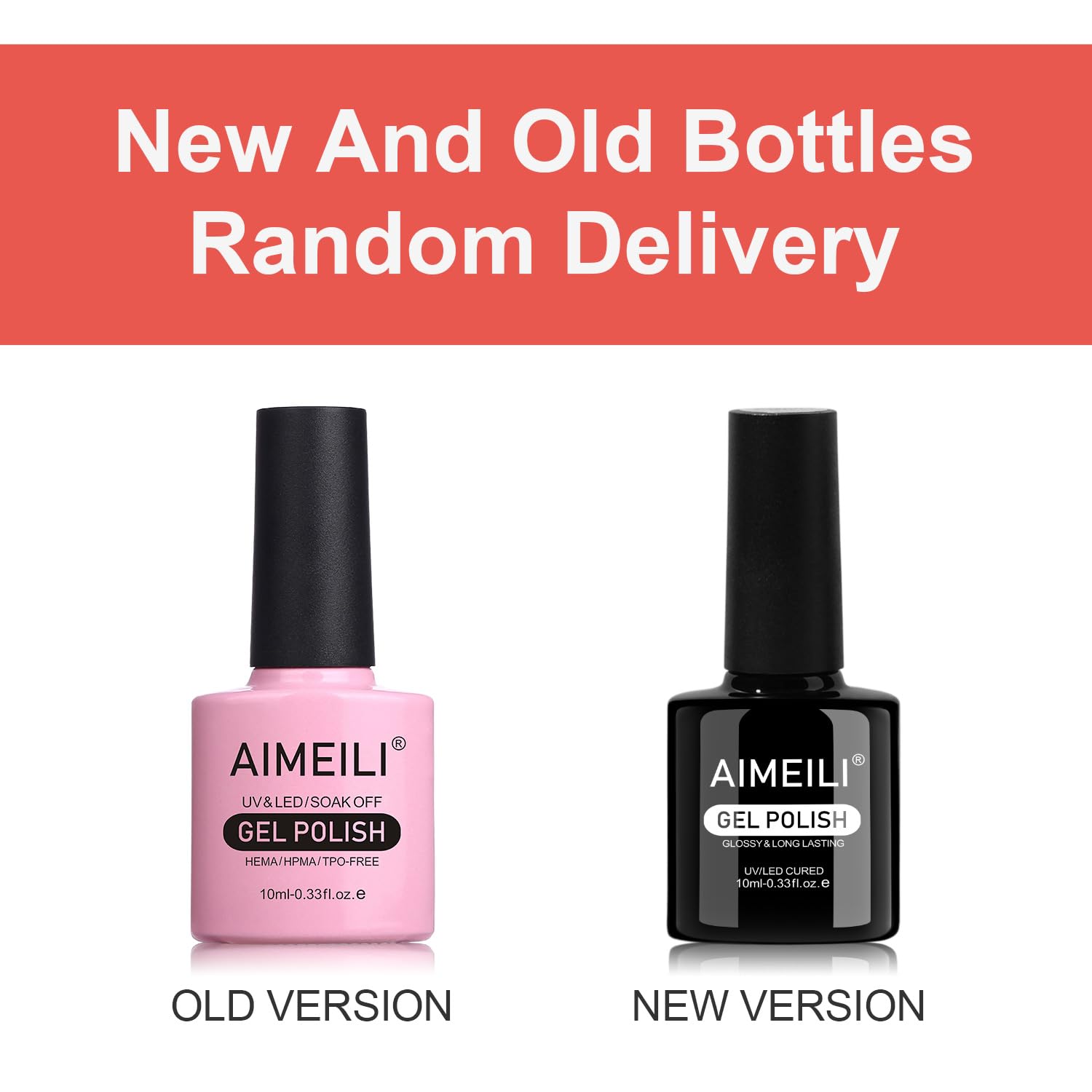 AIMEILI swatch on natural nail showing true color and wear potential.