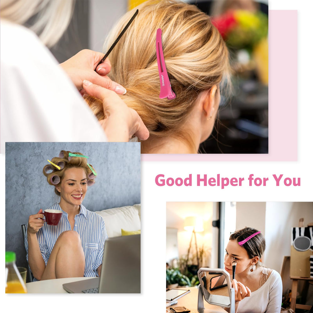 AIMIKE no-slip sectioning clips ready for blow-drying and curling