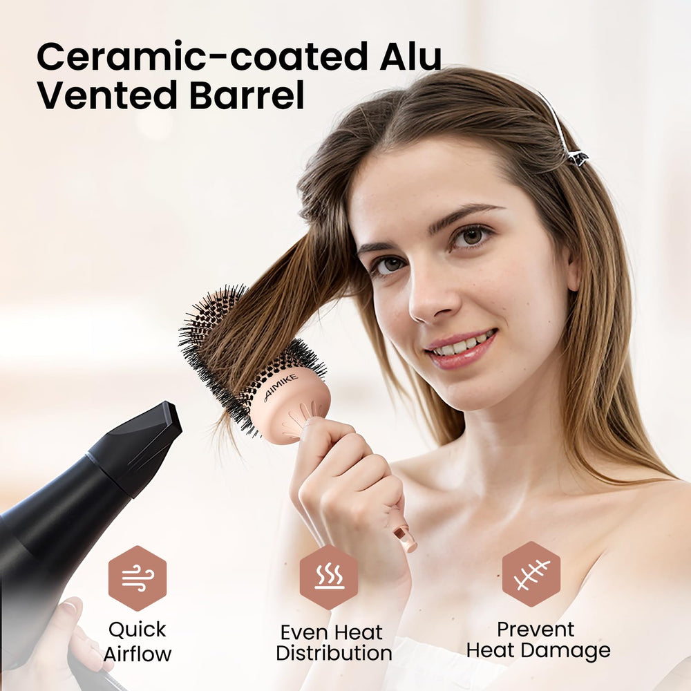 AIMIKE anti-static heat resistant bristles grip thick hair for smooth styling