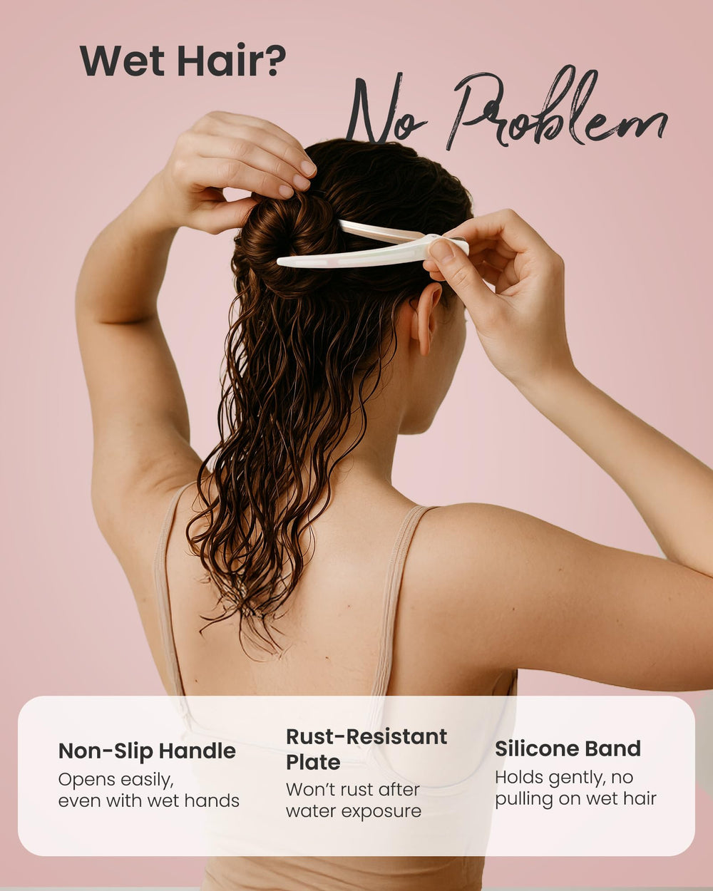 AIMIKE blow-drying-session clip-in-hair demonstrates practical use during drying