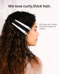 AIMIKE extended-4-8-inch hair clip in-use shows efficient sectioning for thick hair