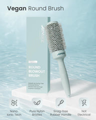Model using AIMIKE NaturaVol Round Brush to create effortless waves.