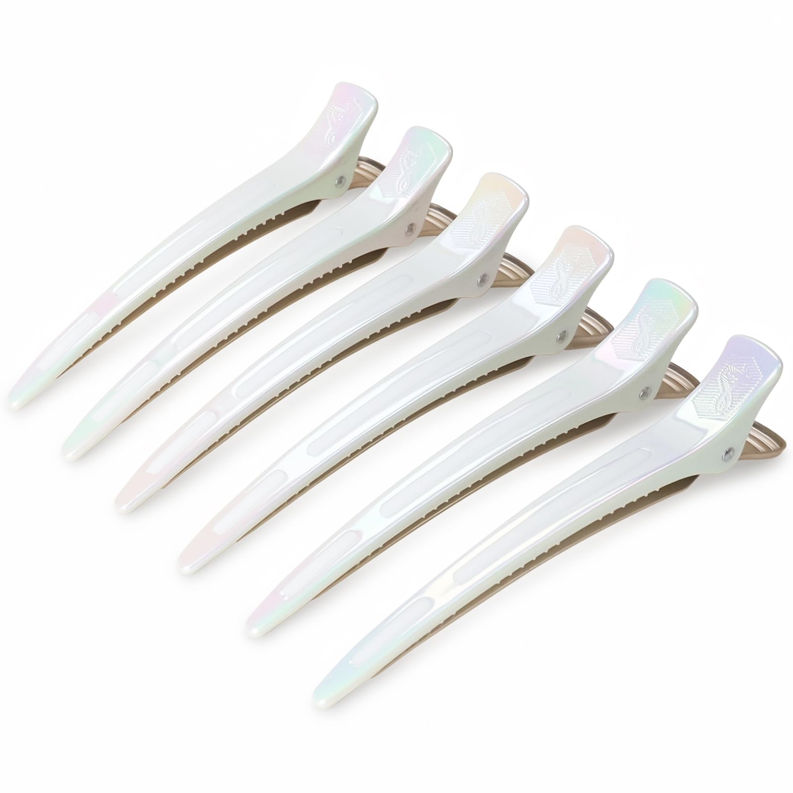 AIMIKE OpalShell duckbill clip full view shows sleek iridescent finish for thick hair