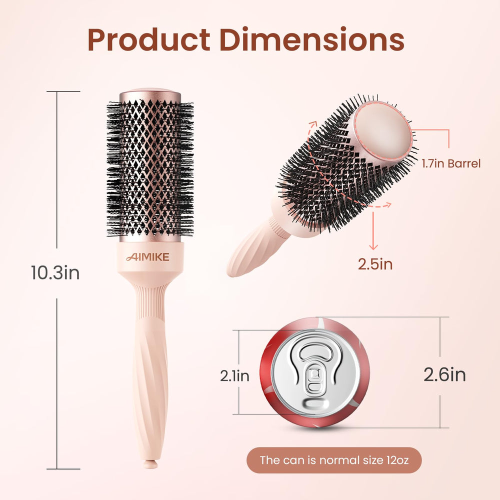 AIMIKE Rose Luxe Round Brush diameter 2-5 inches adds volume and shine.