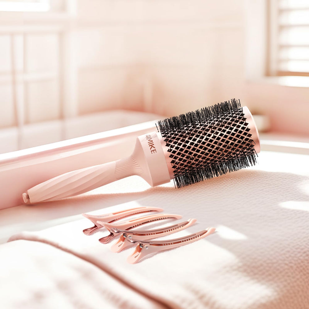 AIMIKE Rose Luxe Round Brush in use delivers salon-like home styling.