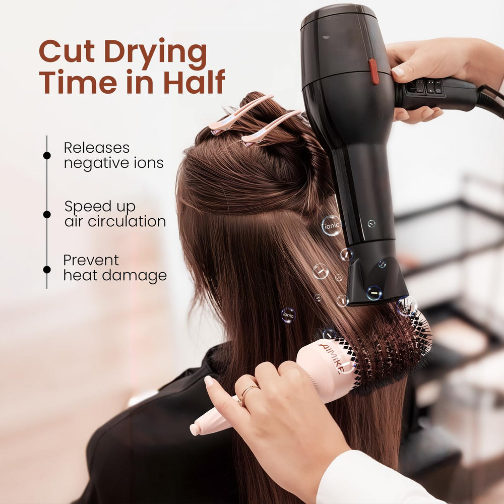 AIMIKE Rose Luxe Round Brush ventilation holes enable faster, more even drying.
