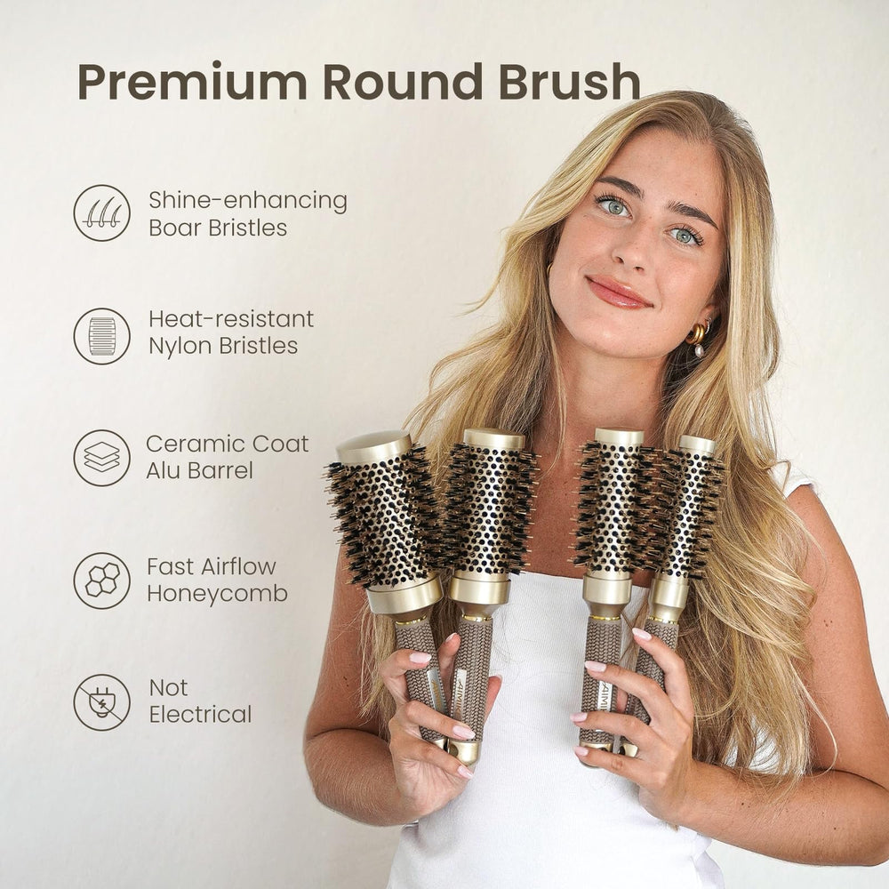 AIMIKE boar bristles distribute oils for smoother, frizz-free hair.