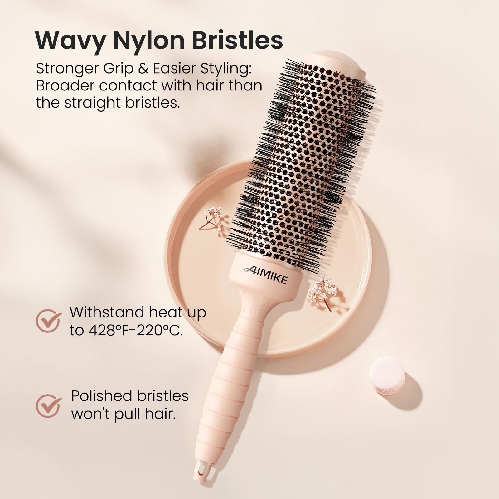 AIMIKE built-in section pin helps separate hair with precision while blow drying.