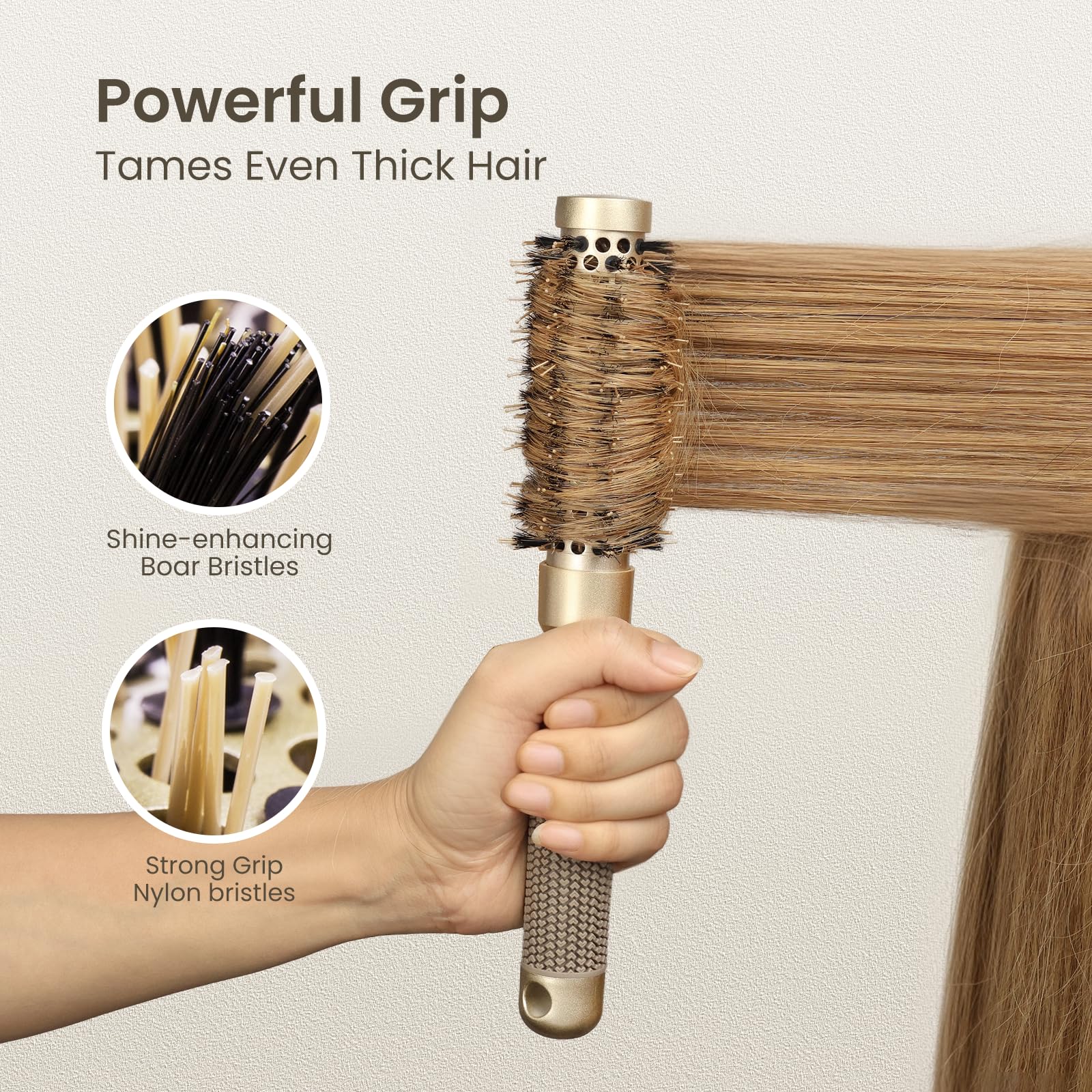 AIMIKE ergonomic anti slip handle enables comfortable control during styling